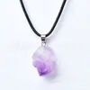 Collar de piedra amatista natural en bruto de forma irregular al por mayor, colgante de amatista único para mujer, suministro transfronterizo