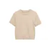 Atacado de Roupas Femininas Transfronteiriças Outono 2025 Novo Estilo Europeu e Americano Tops de Manga Curta Gola Redonda Simples Casual Tricô Estilo Curto