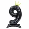 Globos de Corona de Pie de 42 pulgadas Transfronterizos en Rosa, Azul y Negro Números 0-9 para Decoraciones de Cumpleaños de Niños y Niñas al por Mayor