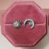 Pendientes de Estrella y Luna Pendientes Elegantes Asimétricos Elegantes Corea del Sur Personalidad Celebridad de Internet Pendientes de Diamante Coreano e6395