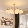 Lustre para sala de estar retrô francês lâmpada principal para sala de estar moderna simples lâmpada para sala de jantar estilo madeira de luxo medieval lâmpada para quarto