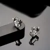 Brincos de Argola Cruzados de Zircônia Transfronteiriços para Homens, Brincos de Argola Lisos, Presilhas de Orelha de Raio, Pingentes de Orelha, Acessórios de Orelha para Mulheres, Amostra de Live do TikTok