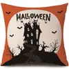 Funda de Almohada Halloween Calabaza Divertida Transfronteriza Amazon Estampado de Lino Funda Decorativa para Cojín de Sofá del Hogar