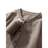 Cárdigan de Punto con Cuello Redondo Suéter Abrigo para Mujer Principios de Primavera Principios de Otoño Invierno Estilo Nuevo Manga Larga Holgado Estilo Coreano Lana Ropa Corta