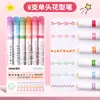 Resaltador patrón contorno pluma curva pluma cuenta escrita a mano marca pluma estudiante marca de color notas de informe escritas a mano cuenta escrita a mano