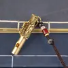 Llavero de silbato con forma de dragón de latón, tendencia nacional retro, colgante creativo para hombres y mujeres, decoración de llavero de coche