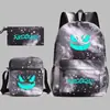 Nuevo Elfo Baokemeng Pokémon Juego Periférico Mochila Bolsa de Almuerzo Estuche Tres Piezas Mochila Escolar Luminosa