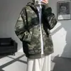 Chamarra sudadera de camuflaje para hombre, estilo American high street, holgada y cómoda, versátil casual, tendencia estilo Hong Kong, chamarra exterior de manga larga para hombre