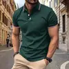 Moda Masculina Casual Transfronteriza Temu Estampado 3D Manga Corta Botones Polo Verano Nueva Fuente Fábrica Mayorista