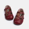 Zapatos de piel para niña, zapatos de princesa, zapatos de vestir para niños, zapatos Mary Jane de primavera y otoño para niñas pequeñas, zapatos rojos de suela blanda para bebé