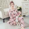 Pijama de manga longa feminino, estampa de desenho animado, primavera e outono, inverno, tamanho grande, urso fofo, roupa para casa, terno, uma geração de cabelo