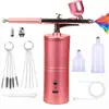 Pistola de aerógrafo modelo para arte de uñas eléctrico, Aplicador de esencia para pasteles, Dispositivo de inyección de oxígeno para graffiti de pintura de belleza facial, Aerógrafo