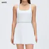 Vestido Chaleco para Mujer con Forro para Prevenir la Exposición, Falda de Tenis para Fitness al Aire Libre con Copas, Falda Corta de Yoga D26041