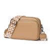 Bolso Pequeño Cuadrado Popular de Cuero Genuino Transfronterizo, Estilo Retro Europeo y Americano, Bolso Versátil de Hombro y Cruzado, Color Sólido Simple, Patrón Granulado, Piel de Vaca de Primera Capa