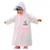 Capa de chuva infantil espessa, à prova d'água, adequada para meninos e meninas, não descartável, com espaço para mochila, poncho impermeável para creche e escola