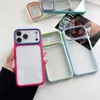 Estilo pareja Dopamina color contrastante funda con ventana grande adecuada para Apple 17 Pro Max, 16 Pro, cobertura total para 15/14