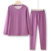Roupas e calças de outono espessas para mães, conjunto de calças para meia-idade e idosos, roupa íntima térmica com gola redonda, suéter de algodão, inverno