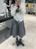 Falda Larga de Invierno 2026 para Mujer, Estilo Casual, Espesa de Lana, Forma de Capullo de Flor, Nueva, Elegante, Versátil, Adelgazante, Longitud Media, Estilo Paraguas