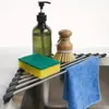 Estante de Silicona para Desagüe de Fregadero de Venta Caliente, Base Antideslizante para Ollas, Cesta de Drenaje, Lavabo para Lavar Verduras, Estera Enrollable de Drenaje