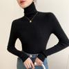 Tejido de Cachemira de Cuello Alto Slim para Mujer, Jersey Delgado, Tejido de Punto Delgado, Nuevo Estilo Otoño e Invierno 2025 con Tejido de Punto Ajustado de Bajo Alto