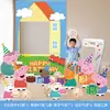 Decorações de Aniversário Temáticas da Peppa Pig Painel de Fundo em KT Balões com Números Decorações de Cena para Festa de Primeiro Aniversário de Menino Menina