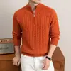 Suéter cálido engrosado para hombre con 630 gramos de lana, suéter de lana tejido jacquard de media cremallera otoño e invierno 2026