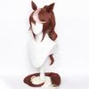 Manku Garota Jockey Imperador Donghai Co Peruca Bonita Derby Conjunto Completo de Alta Qualidade com Orelhas, Cauda e Rabos de Cavalo Duplos