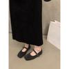 Sapatos Mary Jane Planos Estilo Coreano para Mulheres 2024 Novo Outono e Inverno Preto Gentil e Versátil Sapatos com Pelúcia Adicional
