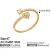 Anillo de Nariz Tipo Nariz de Cerdo de Cuatro Hojas con Circonita Cúbica Engastada en Bisel Cuadrado Acero Inoxidable Chapado en Oro de 18 Quilates Joyería de Lujo Ligero Europea y Americana de Alta Gama para Mujeres