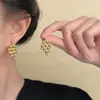 Pendientes de Borla de Flor Francesa Súper Hada para Rostro Delgado Exagerados Elegantes Pendientes de Novia Tachuelas de Alto Nivel para Cena de Mujer