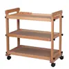 Carrito de madera de haya de tres y cuatro capas para estudiantes de arte, multi-funcional, para almacenamiento de pinceles de arte, herramientas de pintura