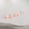 Pendientes de Perla con Forma de Corazón de Princesa Sirena de Hadas Pendientes Simples de Perla con Forma de Corazón Estilo Bosque Dulce Nicho Pendientes de Gama Alta