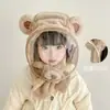 Chapéu de Inverno Infantil para Meninos e Meninas, Máscara Facial à Prova de Vento, Proteção para Orelhas, Chapéu com Capuz, Chapéu Integrado Quente para Bebês ao Ar Livre, Espessado