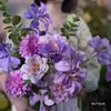 Ramo de Flores Moradas Monet, Flores Artificiales, Estilo Visual Jardín Morandi, Accesorios para Fotos
