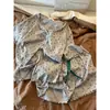 Pijama de oso estilo coreano ins dulce y femenino para mujer, conjunto de cárdigan de manga corta y shorts para primavera y verano, se puede usar para salir