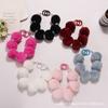 Nueva cadena de bolas de pelo de colores de peluche para decoración de funda de teléfono, anillo de resorte con pintura creativa, accesorios para decoración de bolso de mujer