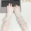 Renda Longa Proteção Solar Larga Pinheiro Verão Novo Estilo Malha Respirável Moda Babados Dirigindo Proteção UV Manga para Braço