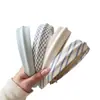 Diadema de Cuadros Azules de Ala Ancha para Mujer, Estilo Fresco de Verano, Banda para el Cabello para Aumentar la Altura Craneal, Pinza para el Cabello, Accesorio para el Cabello