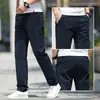 Calças Casuais Masculinas de Alta Qualidade de Hong Kong, Novo Estilo Outono, Corte Reto Solto, Calças Longas Elásticas Slim-Fit, Moda Coreana, Versátil