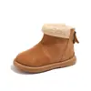 Botas de Neve para Meninas 2025 Novas Botas Curtas de Inverno para Crianças Mais Velhas, Botas Quentes de Algodão com Forro de Lã, Sapatos de Algodão Espessos para Meninos