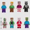 Blocos de Construção Meu Mundo Boneca Bolo Enfeites Decorativos Steve Cartão Aniversário Infantil Sobremesa Mesa Vestir Plug-in