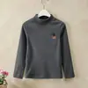 Niñas Niños Polar Cuello Semi-Alto Capa Base Superior Ropa Infantil Invierno Estilo Coreano Ropa Interior Cálida Estampado Lindo Top de Manga Larga