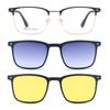 2265 Nuevo Juego Magnético Cuadrado de Lentes Visión Nocturna Miopía Armazón de Lentes para Hombre Medio Armazón de Alta Gama Exportación Gafas de Sol Polarizadas