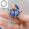 Collar con borla de mariposa azul de plata de ley S925 cadena para clavícula femenina colgante de baile exquisito accesorios de estilo antiguo