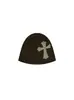 Gorro de Punto Jacquard Cruzado Retro Y2K Nuevo de Otoño e Invierno Estilo Oscuro Ins Artículo de Moda de Nicho Gorro para el Frío