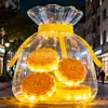 Modelo inflável de bolo da lua do Festival do Meio do Outono em forma de coelho lunar, arco de celebração de feriado, adereço de decoração de celebração em grande escala para exteriores
