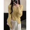 Cárdigan redondo suave estilo coreano, tejido suave y agradable a la piel para primavera y otoño para mujer, top chaqueta exterior suelta corta