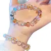 Pulsera de Cristal Natural Super Siete Multigemas de Yi Nengjing 10 mm para Mujer, Apilable, Regalo de Cumpleaños, Pulsera de Cristal Super Siete
