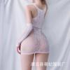 Juramento da Noite Ti Fei Tamanho Plus Lingerie Sexy Peça Única Sexy Malha Justa Recorte Saia no Quadril Meia-Calça Arrastão Transparente Fantasia