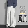 Calças impermeáveis forradas com fleece para outono e inverno, calças de trabalho retas largas da moda masculinas para atividades ao ar livre, calças casuais grossas